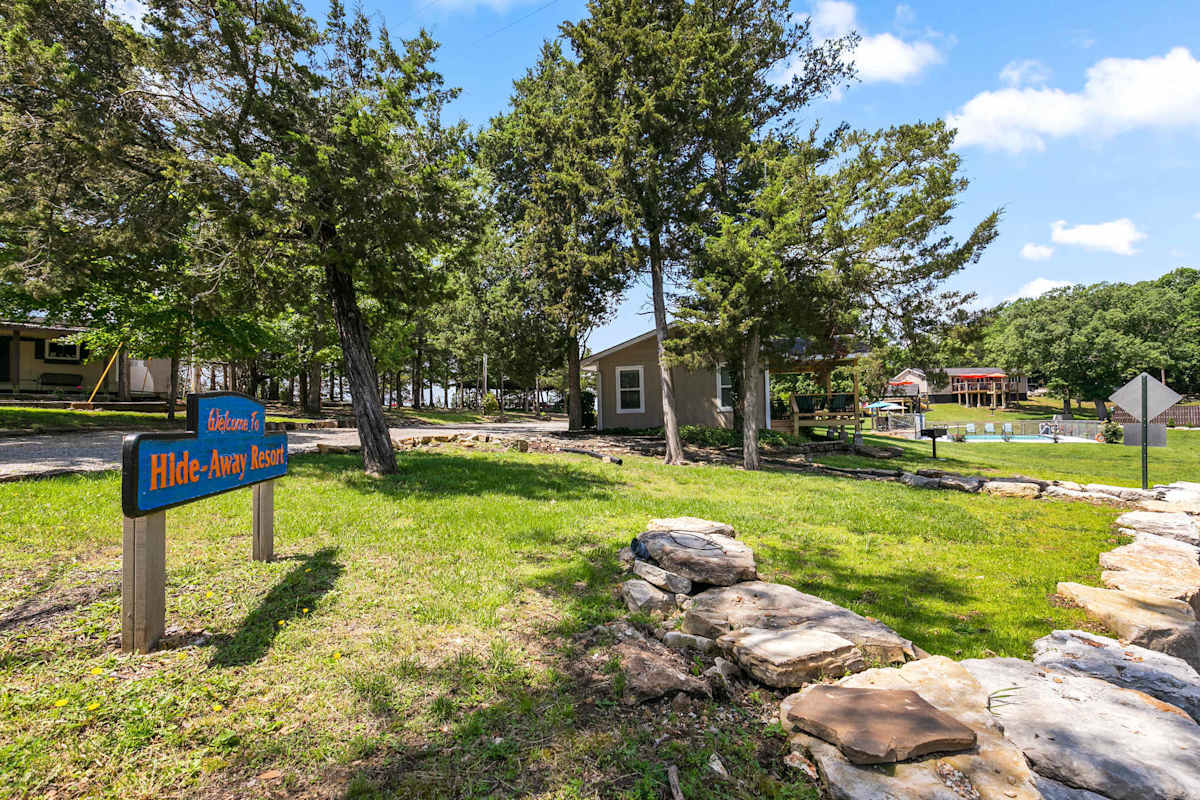 Hideaway Resort entrance sign
