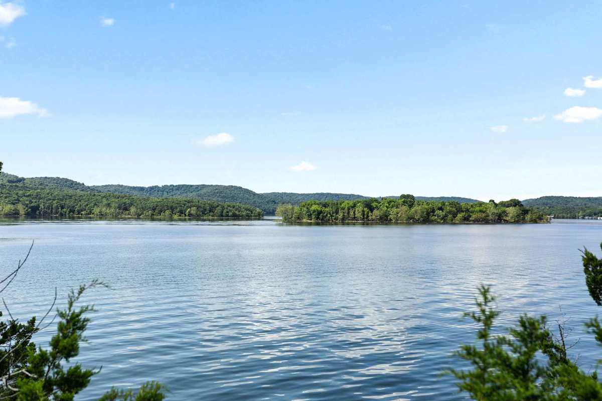 Table Rock Lake view with dock and hills